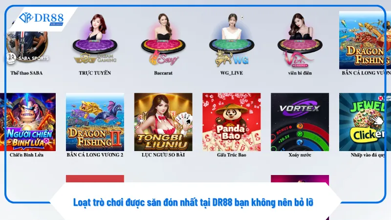 DR88 có hơn 1500 trò chơi hot được cập nhật liên tục